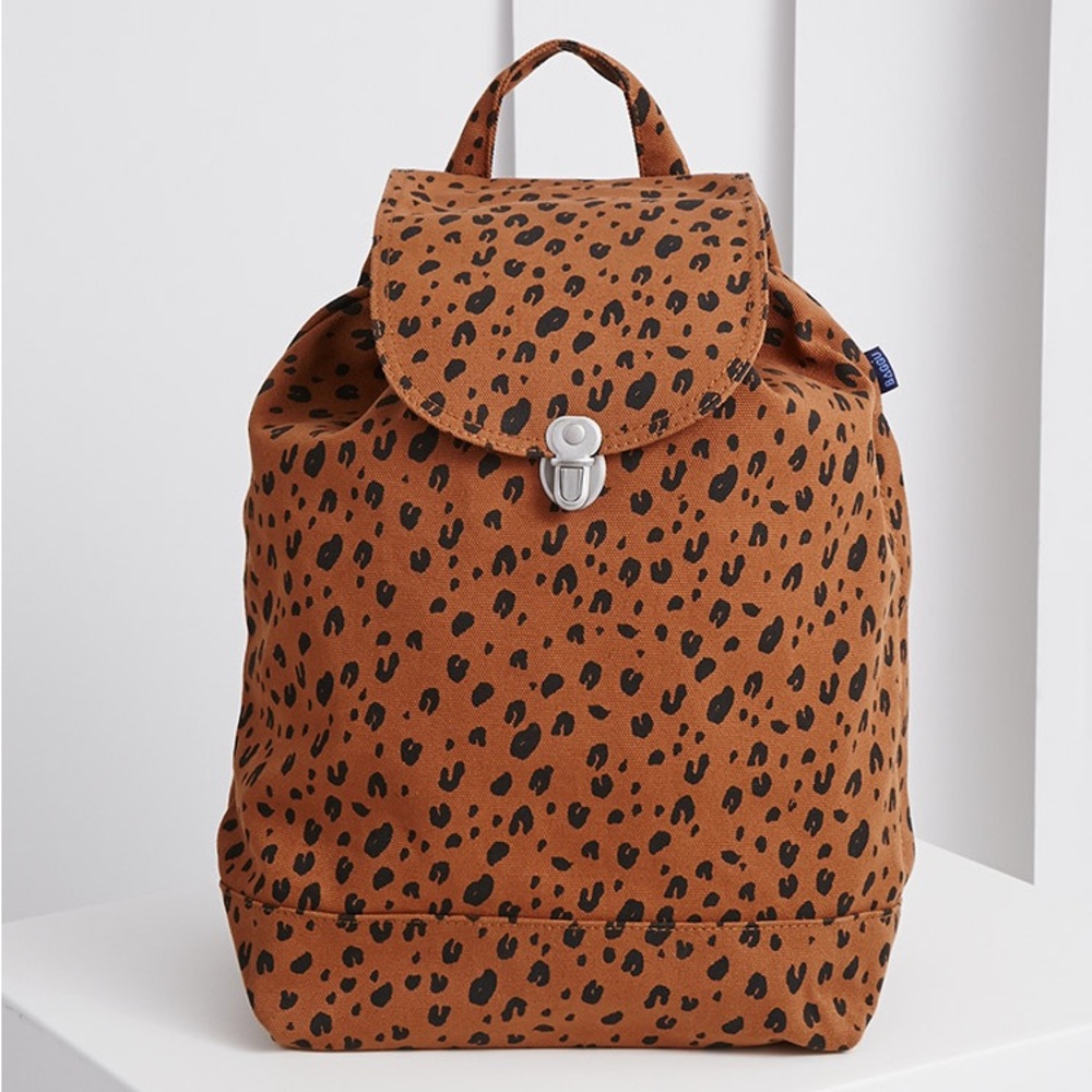 NWOT baggu canvas backpack leopard print
